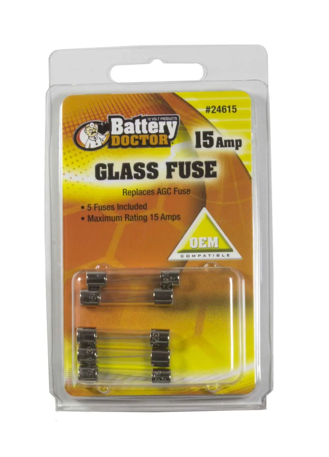 WIRTHCO AGC Glass Fuse - 15 Amp for Reliable Circuit Protection