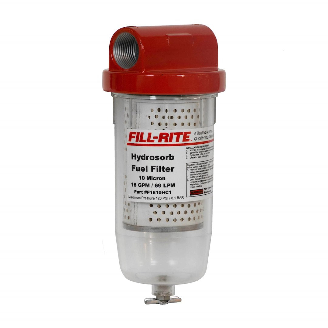 Fill Rite F1810HC1 Clear Bowl Filter with Drain for Fuel Systems