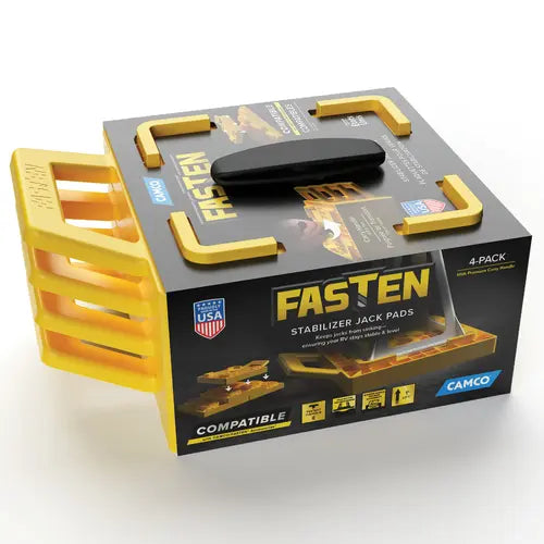 Camco Fasten Stack Jack Pads 4-Pack - Durable RV Leveling Support