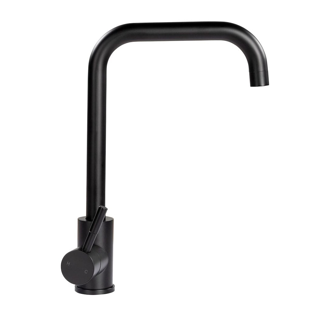 Lippert Components Square Gooseneck Faucet - Black Matte, Part 2021090597