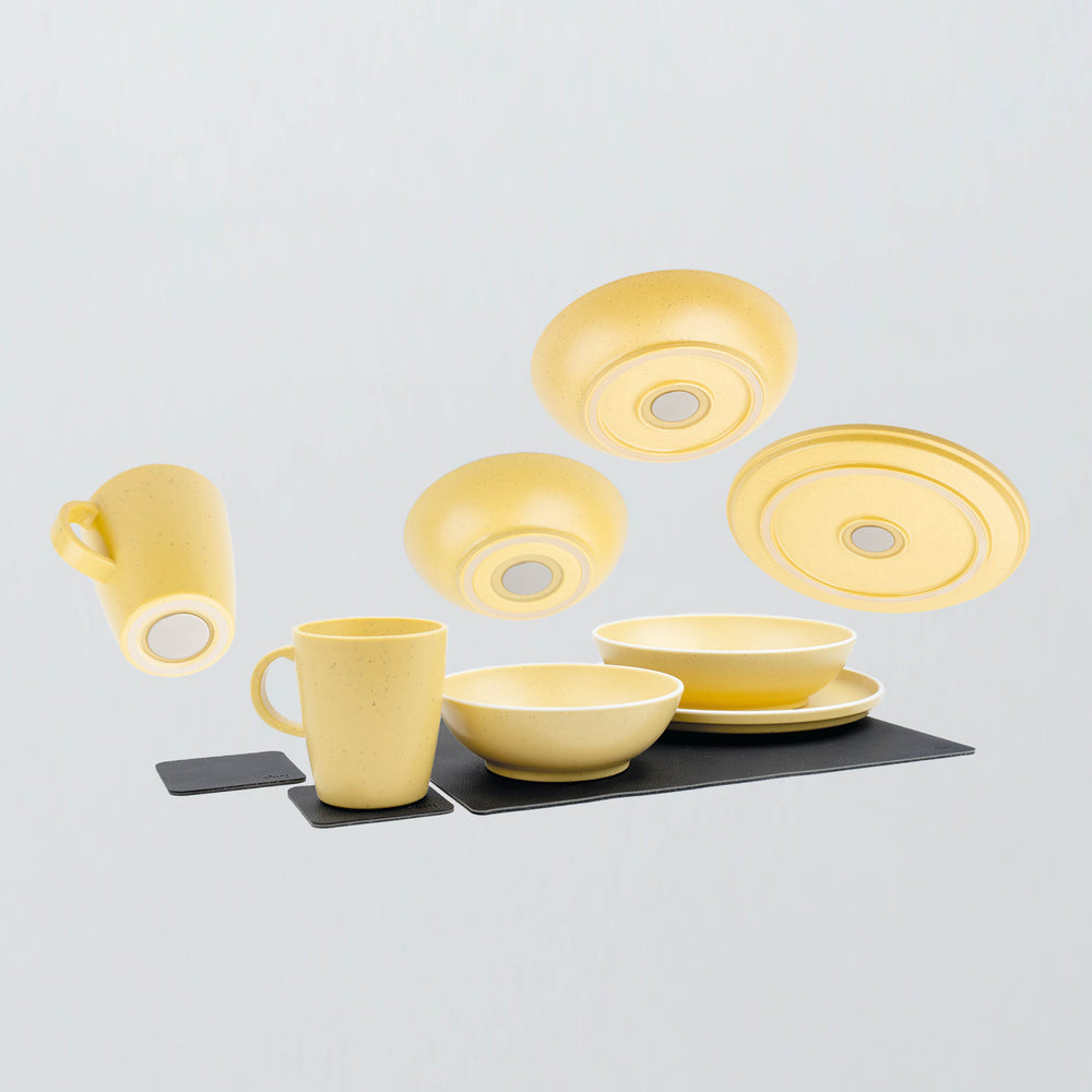 SILWY MAGNET Dolomit Yellow and Metal Tableware Set, Part YBRKGS11Y