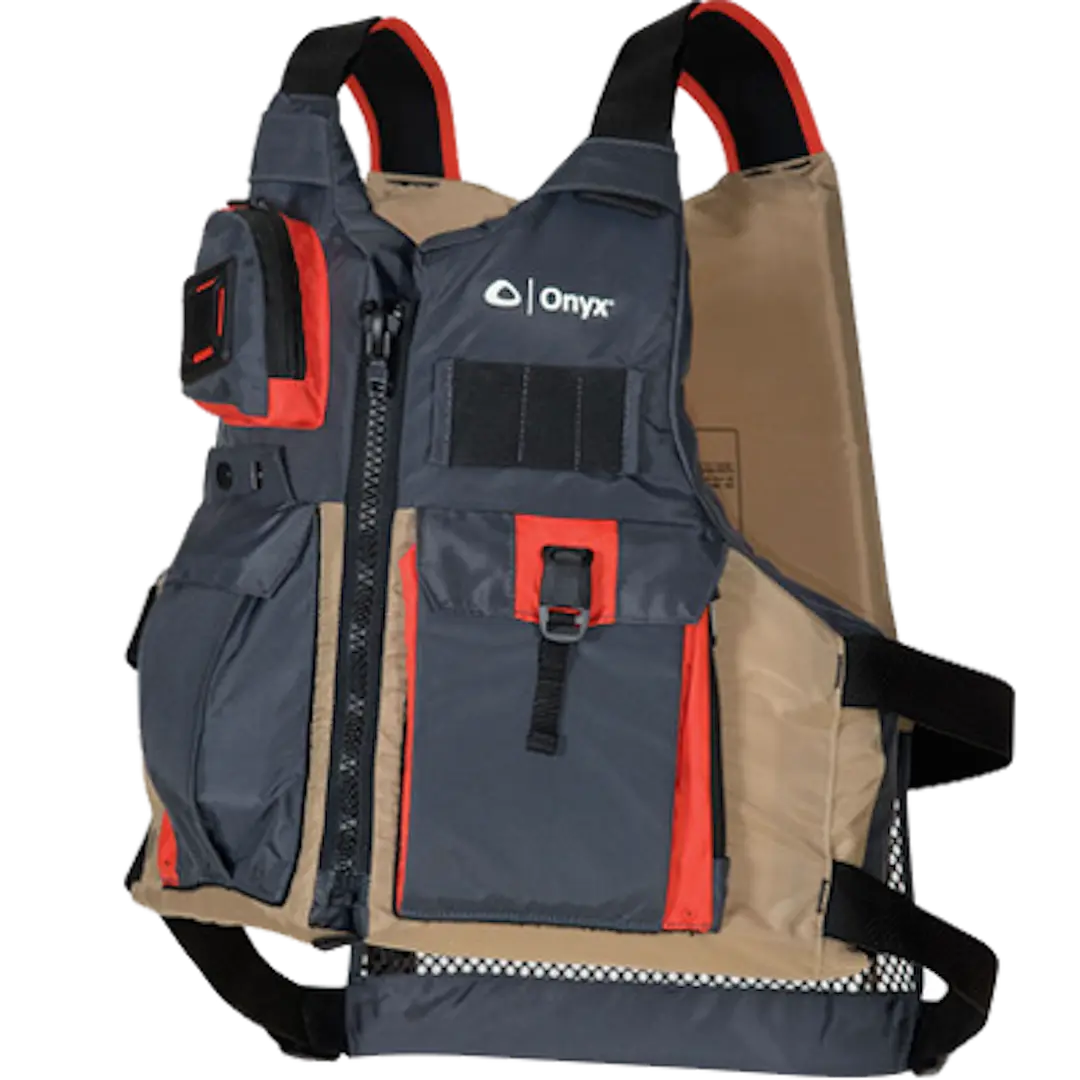 Onyx Outdoor Kayak Fishing Paddle Vest for Adults - Tan, Model 1217706417