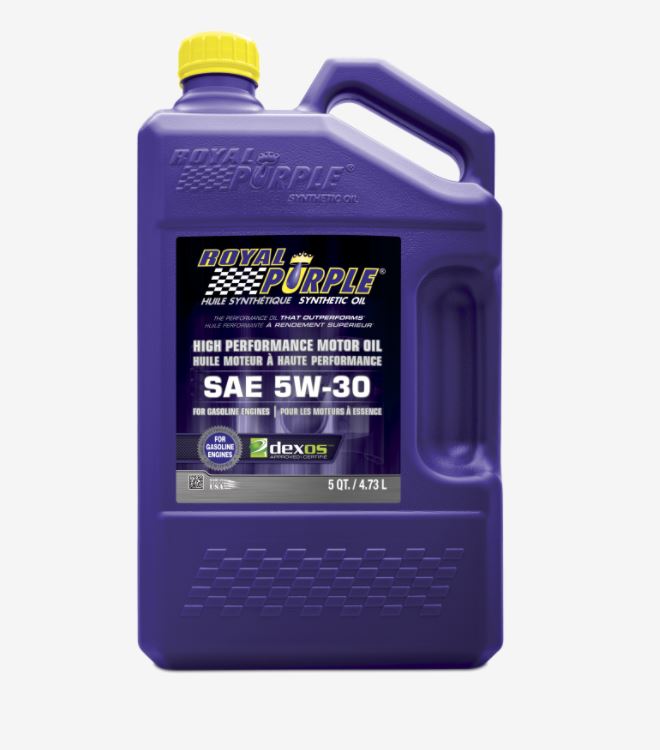 Royal Purple Canadian SAE 5W30 5 Quart Bottle - High-Performance Synthetic Motor Oil