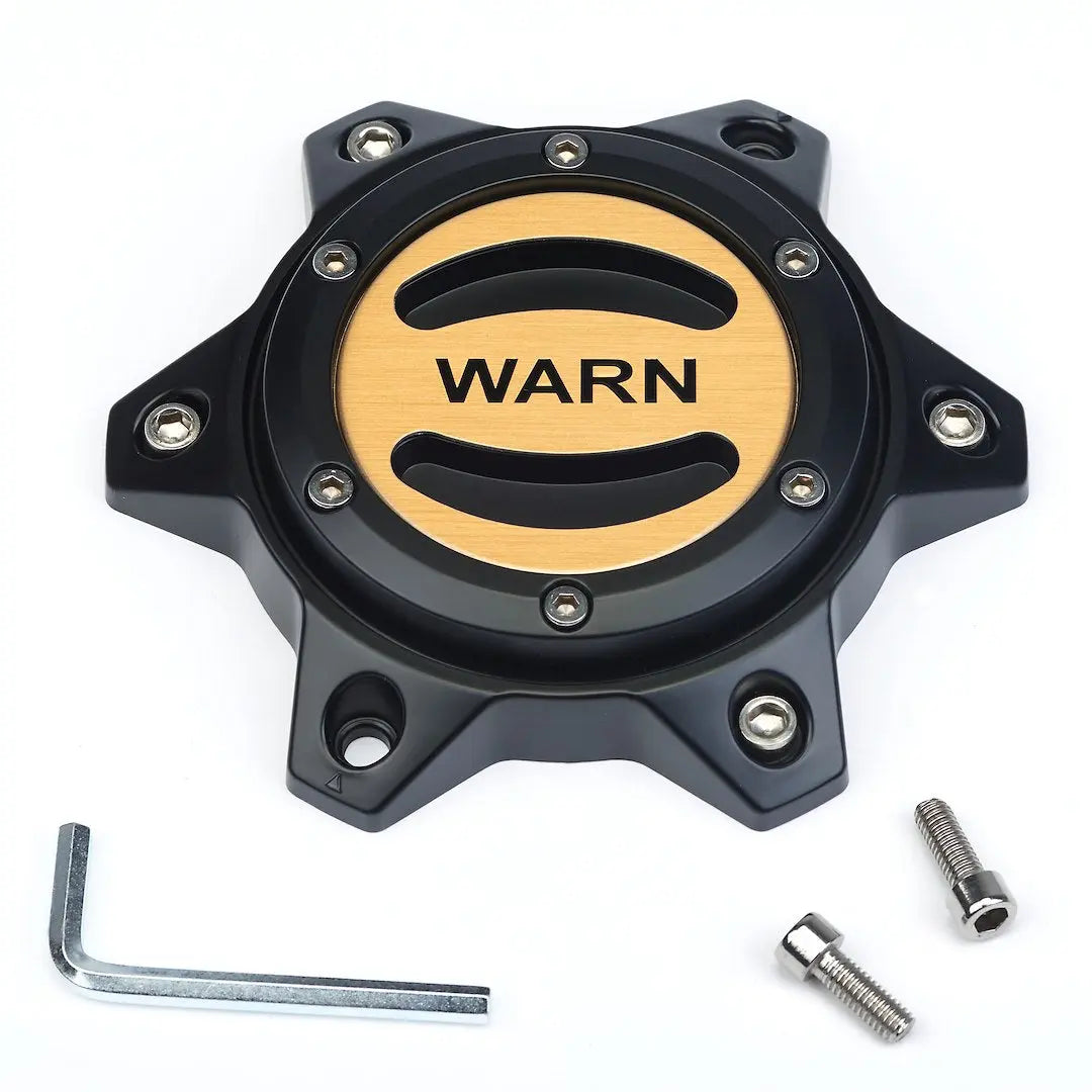 WARN Industries Replacement Center Cap Black and Gold Part 104481