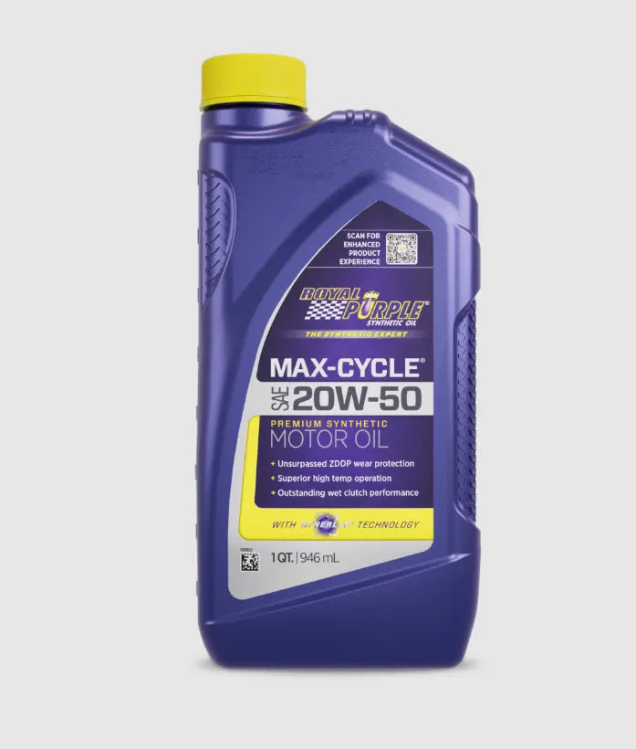 Royal Purple Max Cycle 20W-50 Quart Bottle - High-Performance Motorcycle Oil