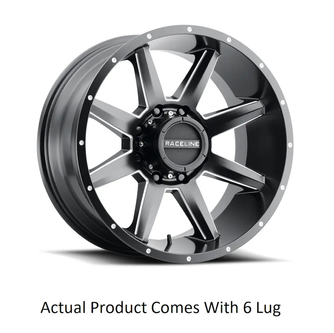 Raceline Stryker Satin Black Milled 20x9 6x1 Wheel