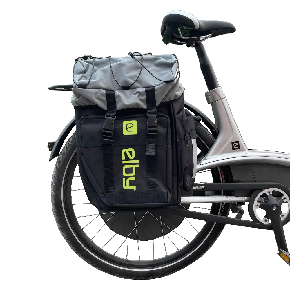 Elby Bikes E08157 Pannier Bag in Black with Pistachio Logo