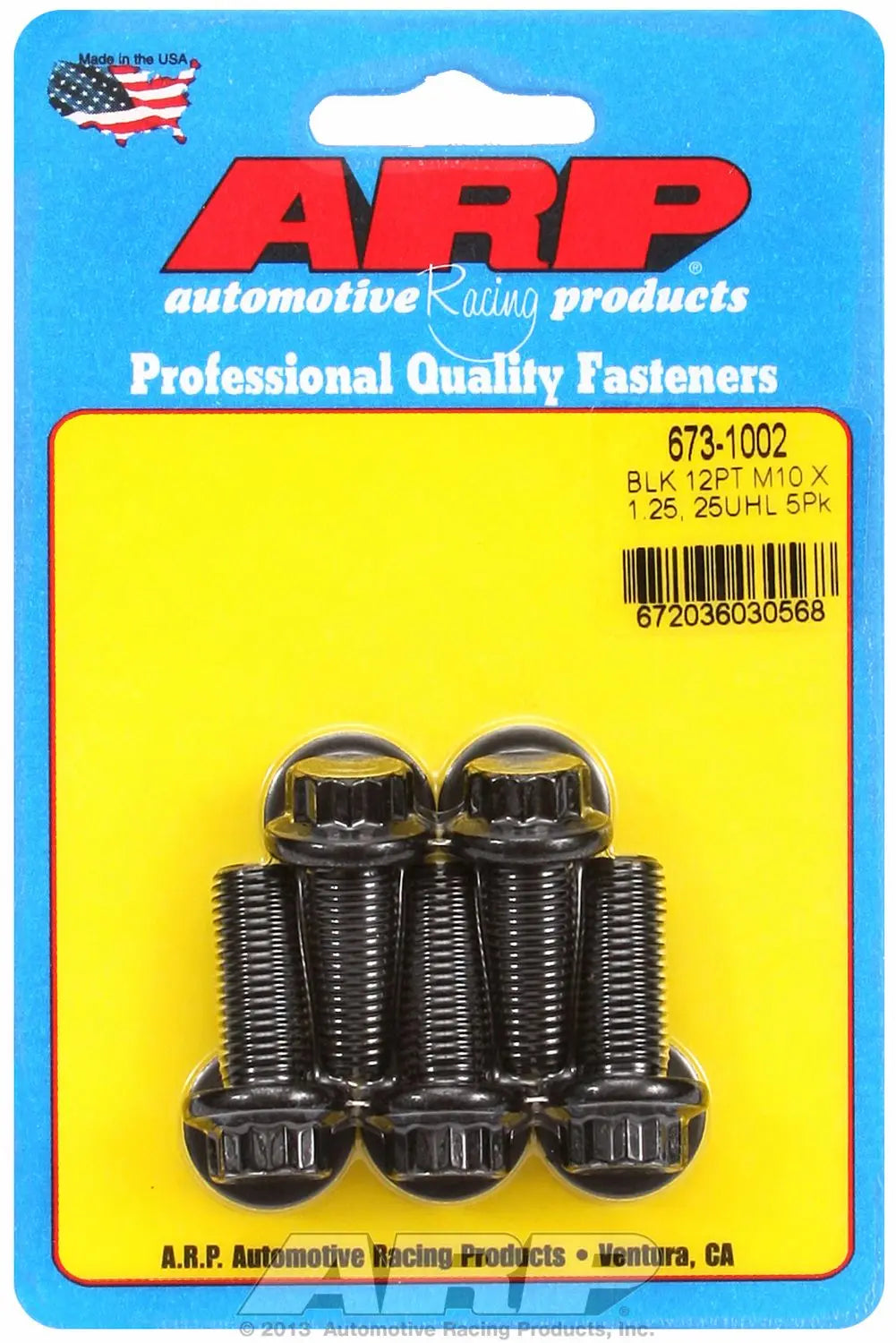 ARP M10 x 1.25 x 25 Hex Head Bolt - Black Finish