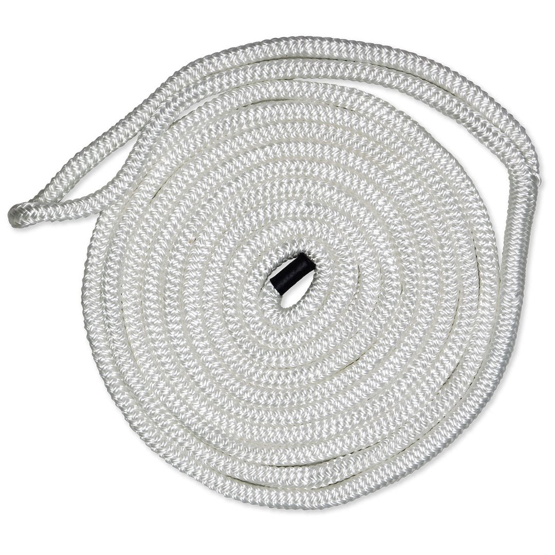 CMP Group 5/8 inch x 25 ft Double-Braid Dock Line in White, Model CDL5825WH