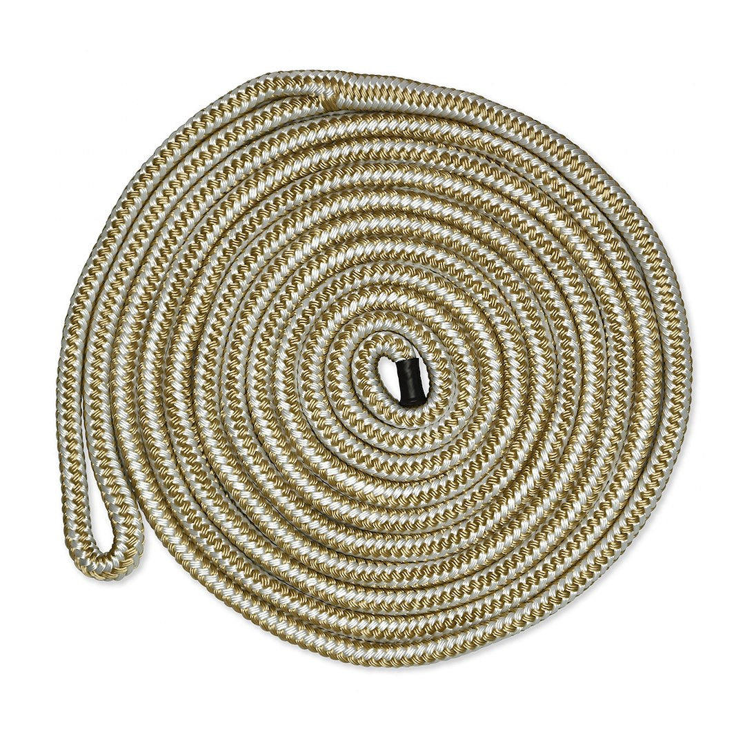 CMP Group CDL3815WG 3/8 inch 15 ft Double Braided Dock Line with White Gel Coat