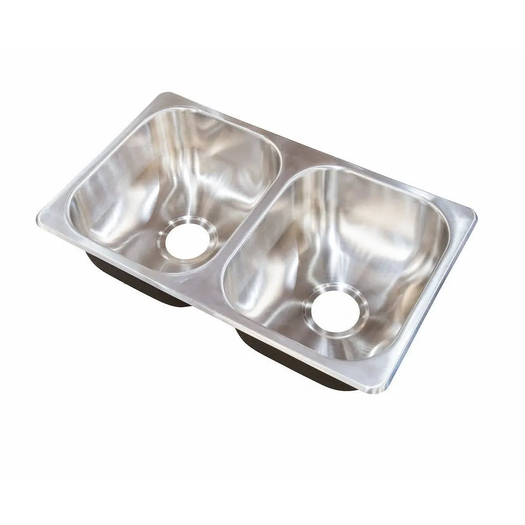 Lippert Comp 388412 27 x 16 x 7 Double Bowl Sink for Kitchen and Utility Use