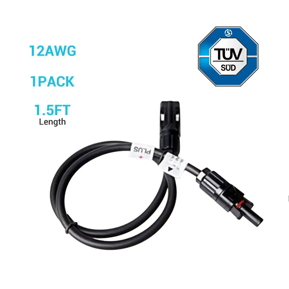 Renogy 1.5ft 12AWG Solar Extension Cable – Durable and Reliable Power Transfer