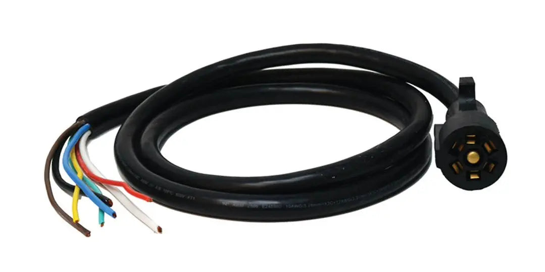 Valterra LLC 7-Way 6' Trailer Cord - Reliable 12V Power Connection for Trailers