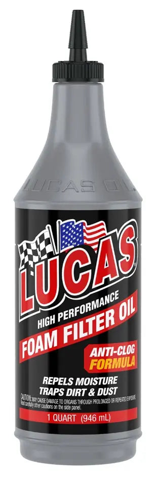 Lucas Oil Foam Filter Oil Quart - 12 Pack for Enhanced Engine Protection