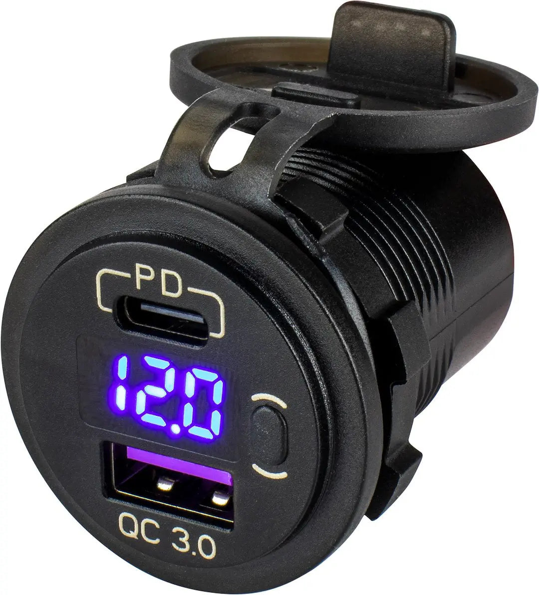 Sea Dog Round USB/USC Socket with Hidden Design, Part Number 4265181