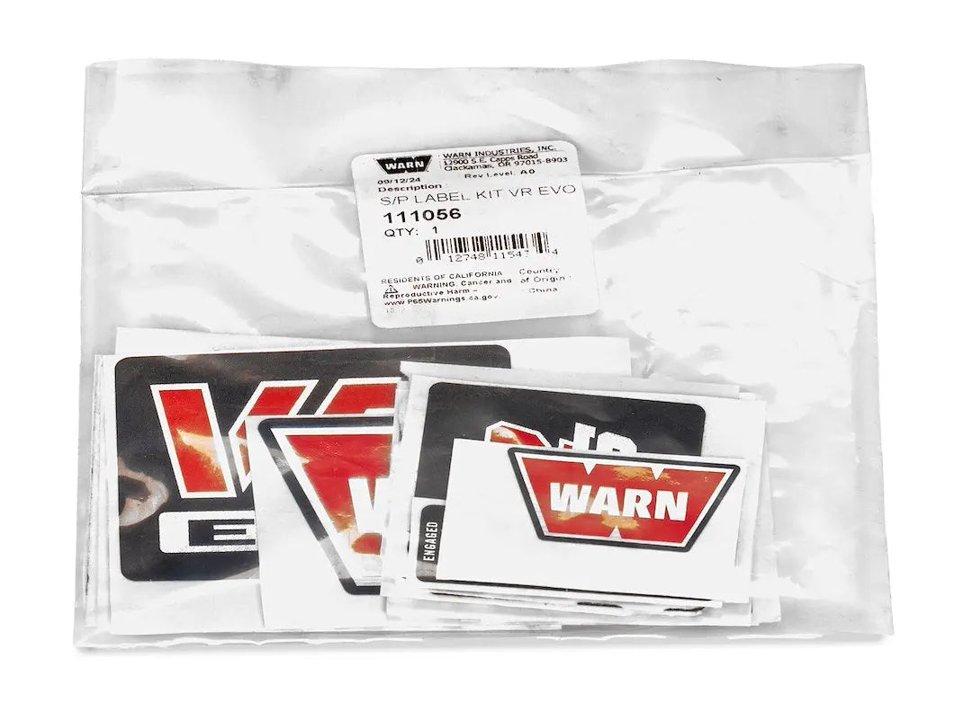 WARN Industries Replacement Label Kit for VR EVO - Part Number 111056