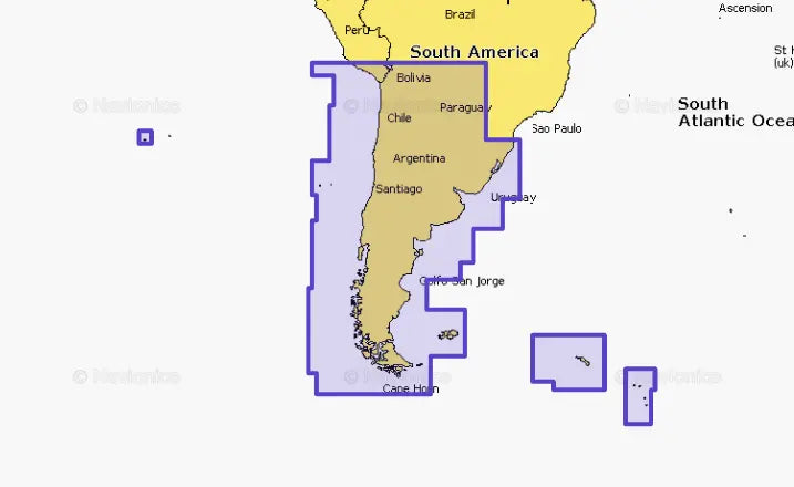 Navionics Chile, Argentina & Easter Island Marine Chart Map - Part Number 010C136530
