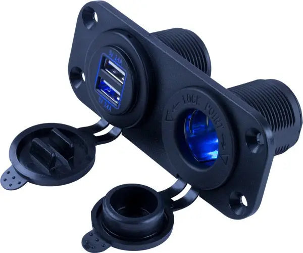 Sea Dog USB/12V Power Socket Panel with USB Charging Ports - Part 4265051