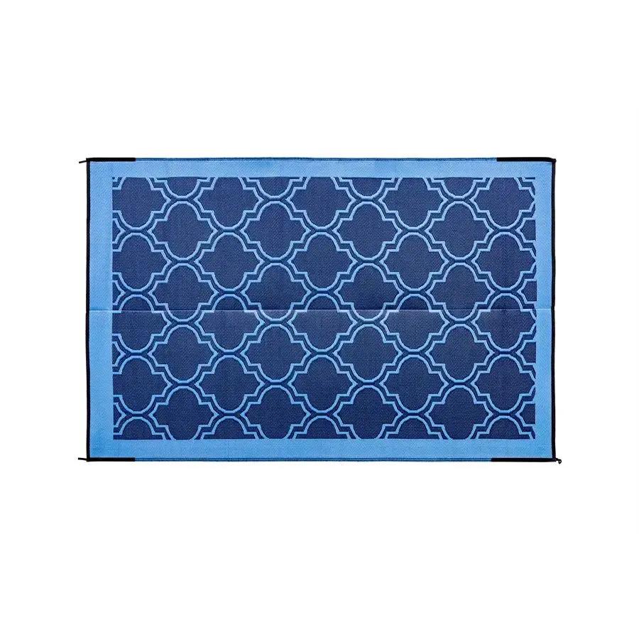 Camco Outdoor Mat 6x9 Lattice Blue - Durable Outdoor Rug for Patio and Decks by CAMCO