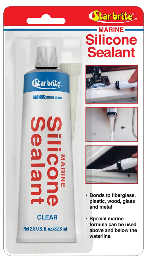 Star Brite Silicone Sealant Clear 2.8 oz. - Durable Marine Sealant for Waterproofing and Protection