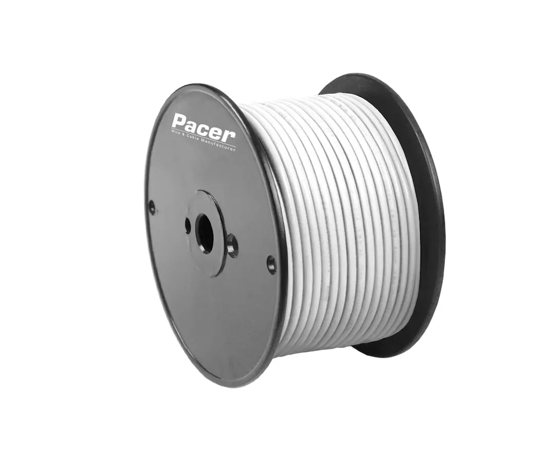 PACER 16 AWG UL White Thermoplastic Copper Wire, 100 Feet Roll (Part Number WUL16WH100)