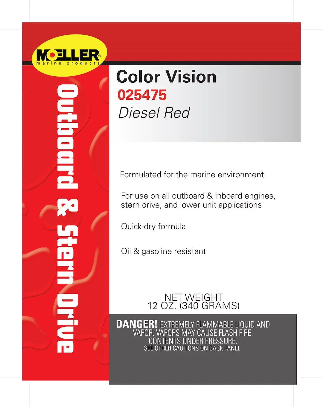Moeller Color Vision Fuel Tank Red - Part Number 025475