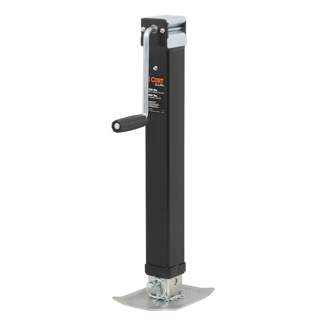 CURT Manufacturing Direct Weld Square Jack – Heavy-Duty Trailer Jack for Secure Support