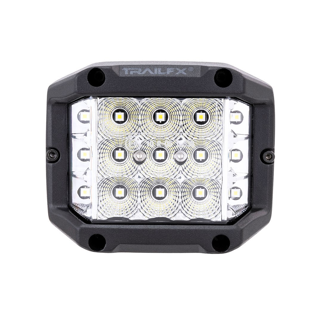 TrailFX POD SD 15x5W Flat Side Marker Light with Black Amber Lens Cover (Part #PODSIDF1)