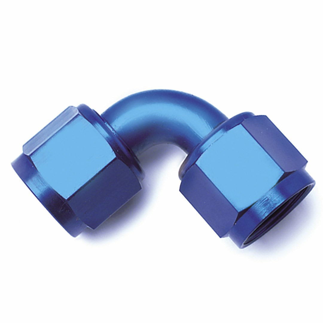 SpeedFX -8AN 90 Degree Blue Swivel Coupler for Hydraulic and Fuel Lines