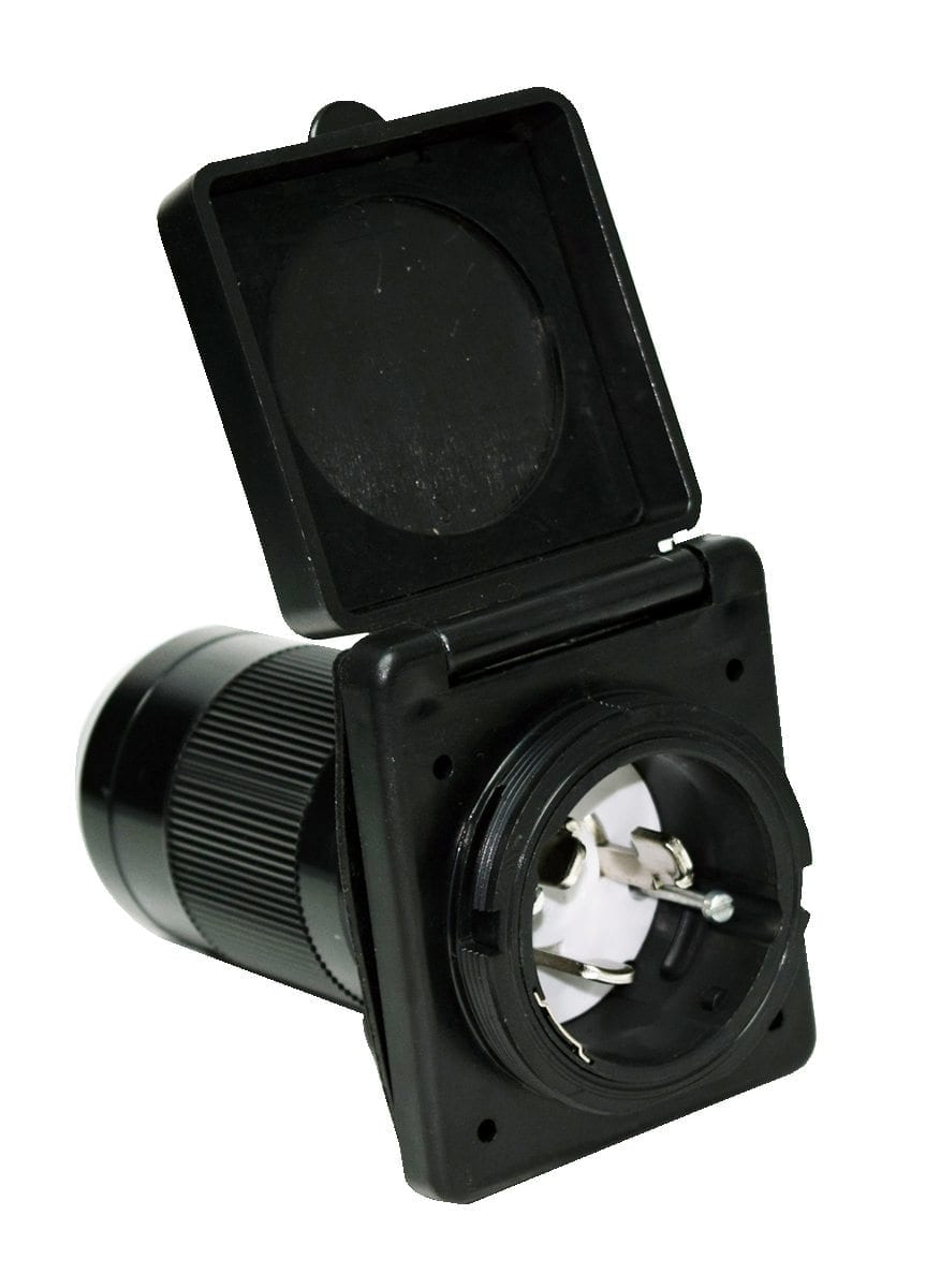 Valterra LLC 50A Inlet Black Carded - Heavy-Duty Marine Connectors