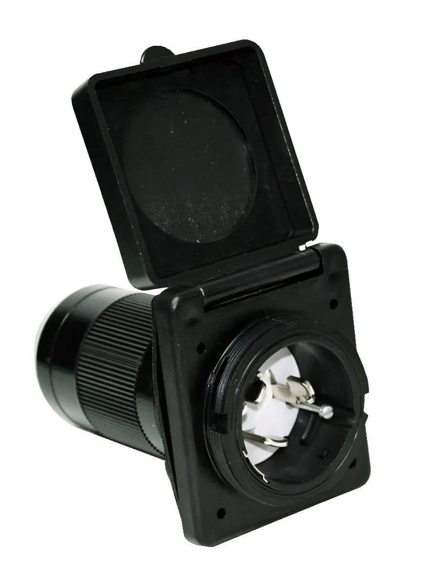 Valterra LLC 50A Inlet Black Carded - Heavy-Duty Marine Connectors