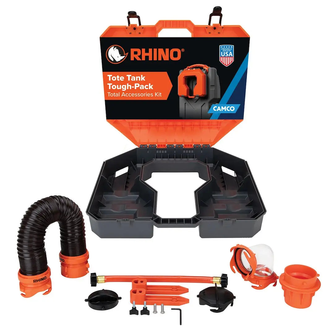 Camco Rhino Tote Tank Storage Box Kit - Reliable Portable Waste Solution