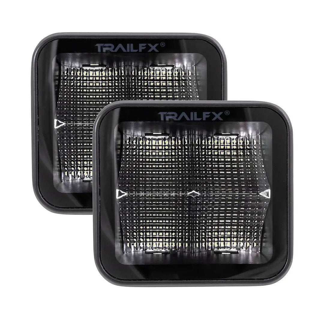 TrailFX 2X2 Pod 4x5W Flat Black LED Light Cover (Part #2X2BKF2) by TRAILFX