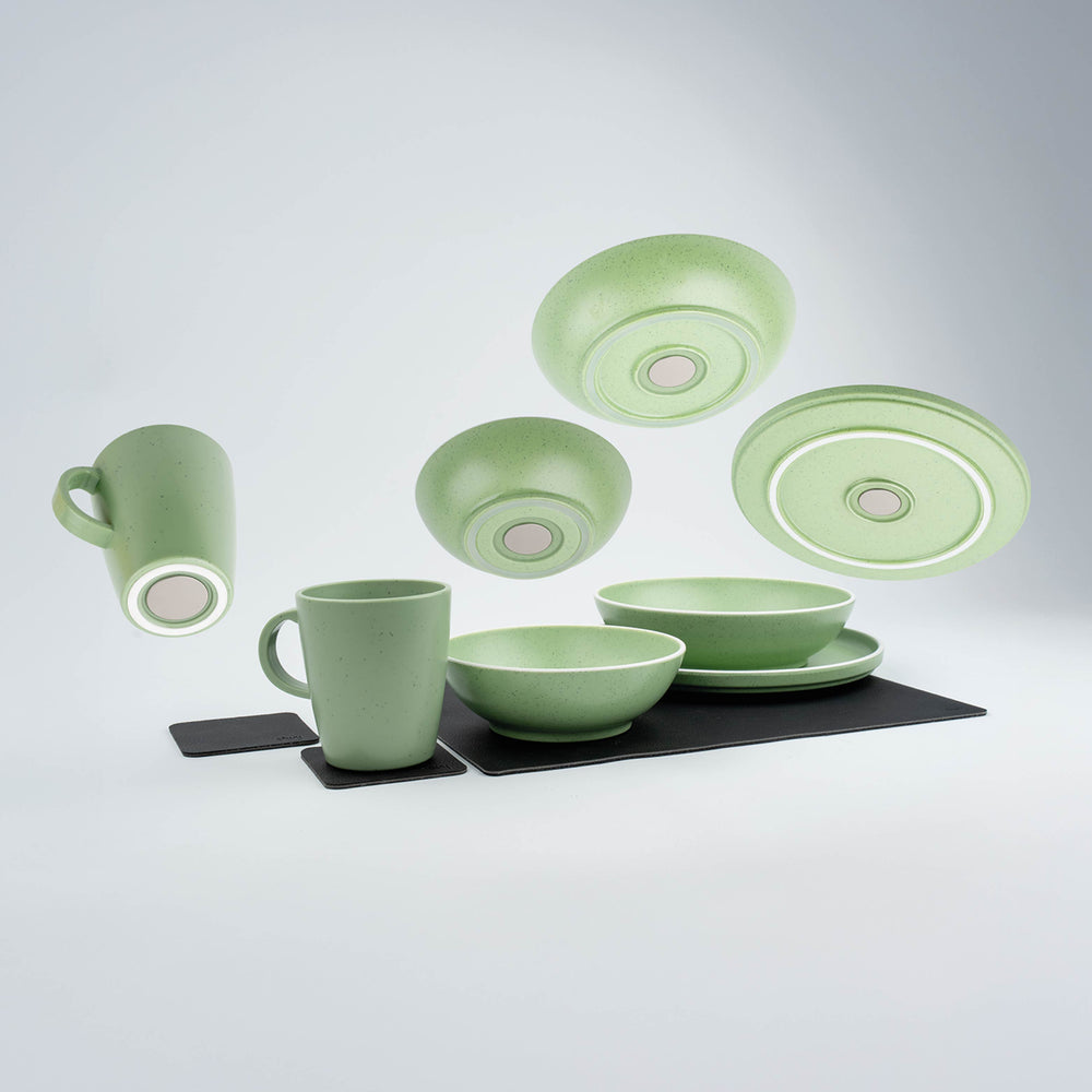 SILWY MAGNET Dolomit Green Metal Tableware Set - Durable and Stylish for Everyday Dining