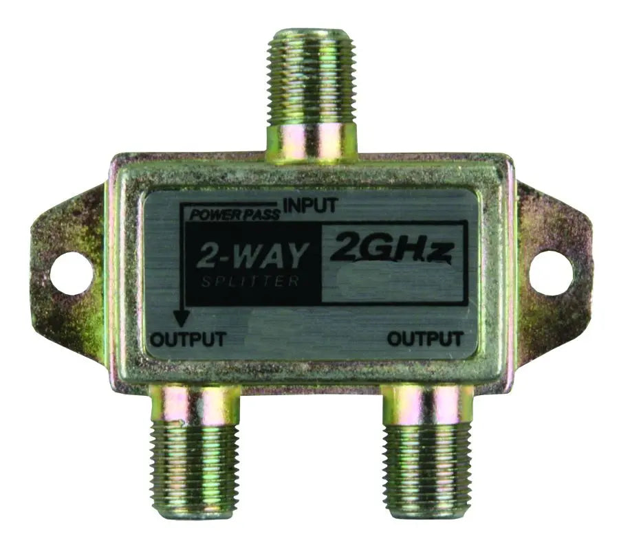 JR Products 47355 2-Way 2.4 GHz HD/SAT Splitter for Reliable Signal Distribution