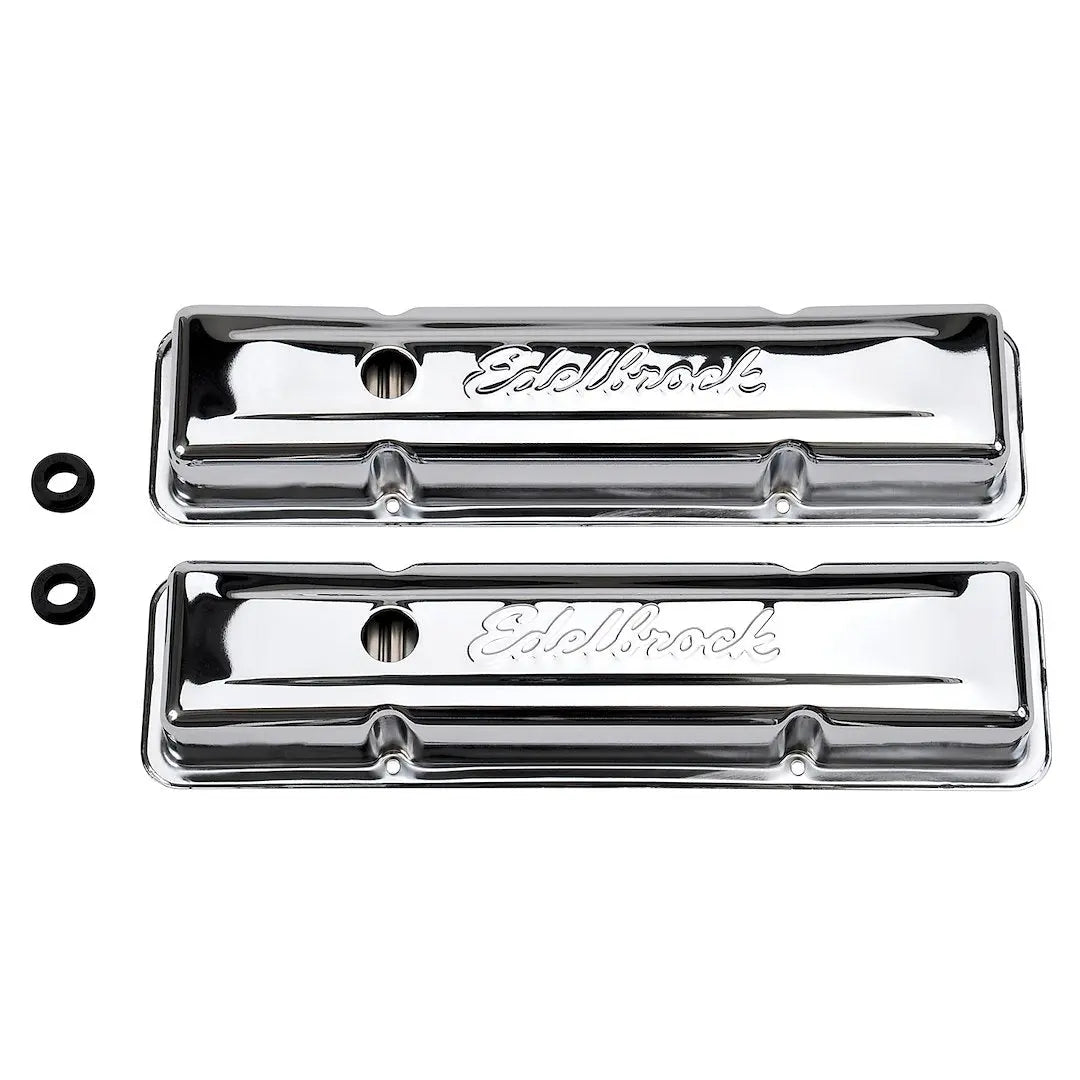 Edelbrock VC Low Chrome Valve Cover for Chevy 307-400