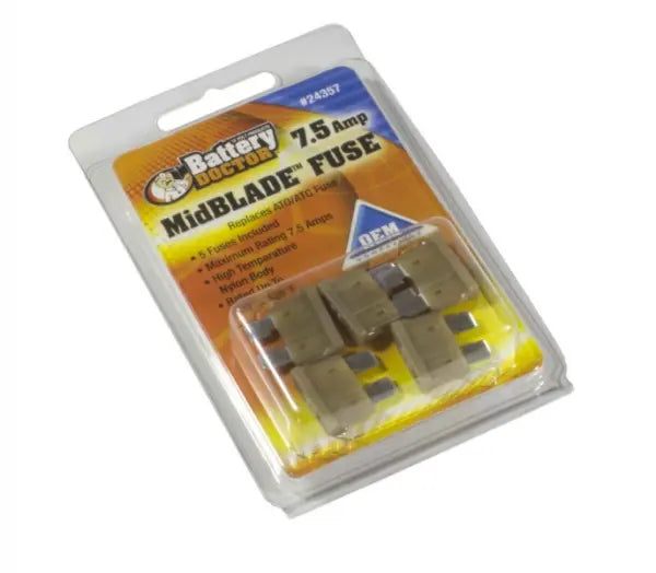 WIRTHCO Mid Blade Fuse 7.5 Amp — Reliable Overcurrent Protection