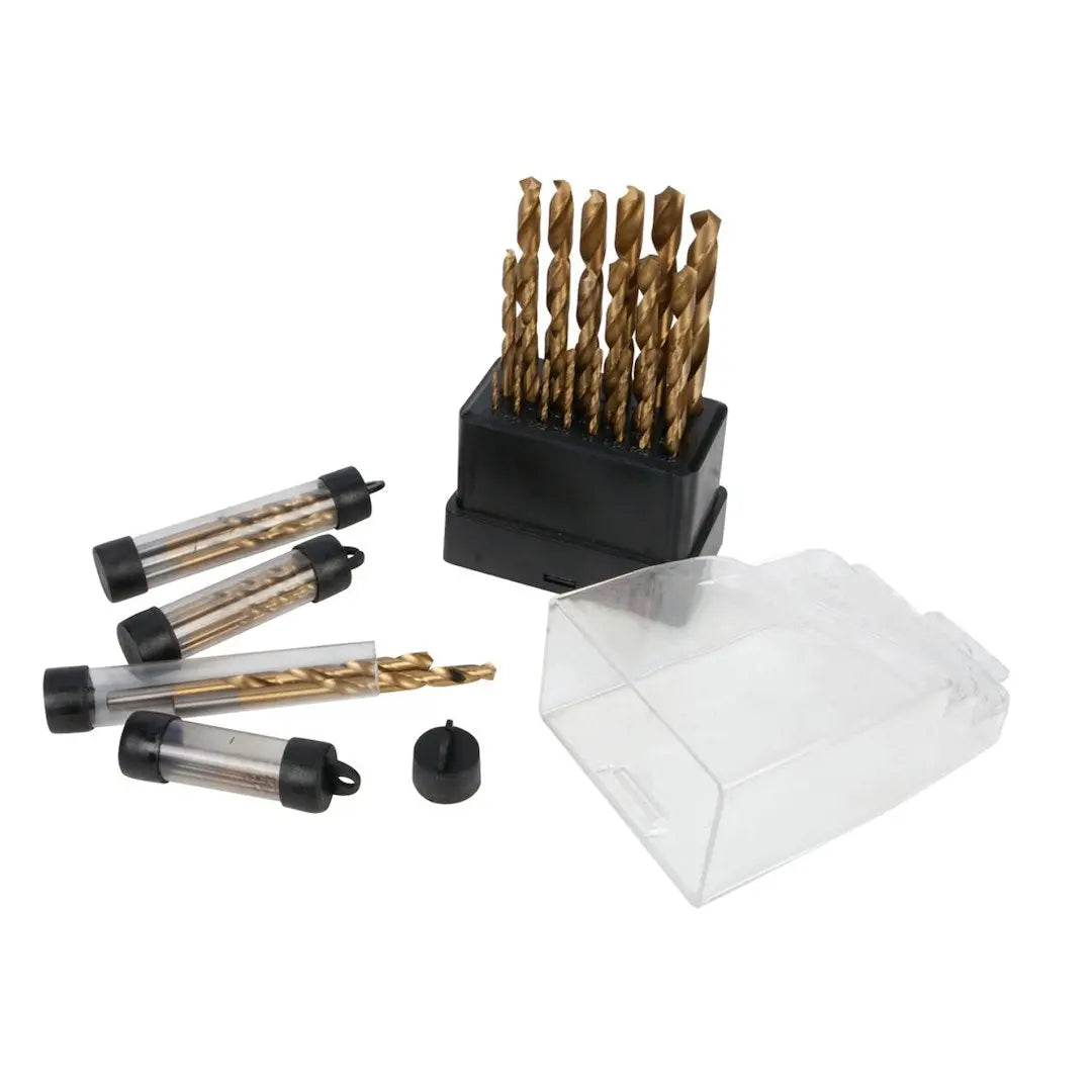 Perform Tool W9012 63-Piece Titanium Drill Bit Set for Heavy-Duty Drilling