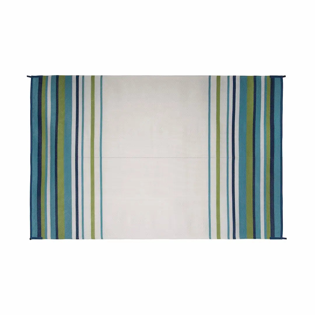 Faulkner Part 68679 Mat Striped 8x20 Inches Aqua, Navy, Lime & White