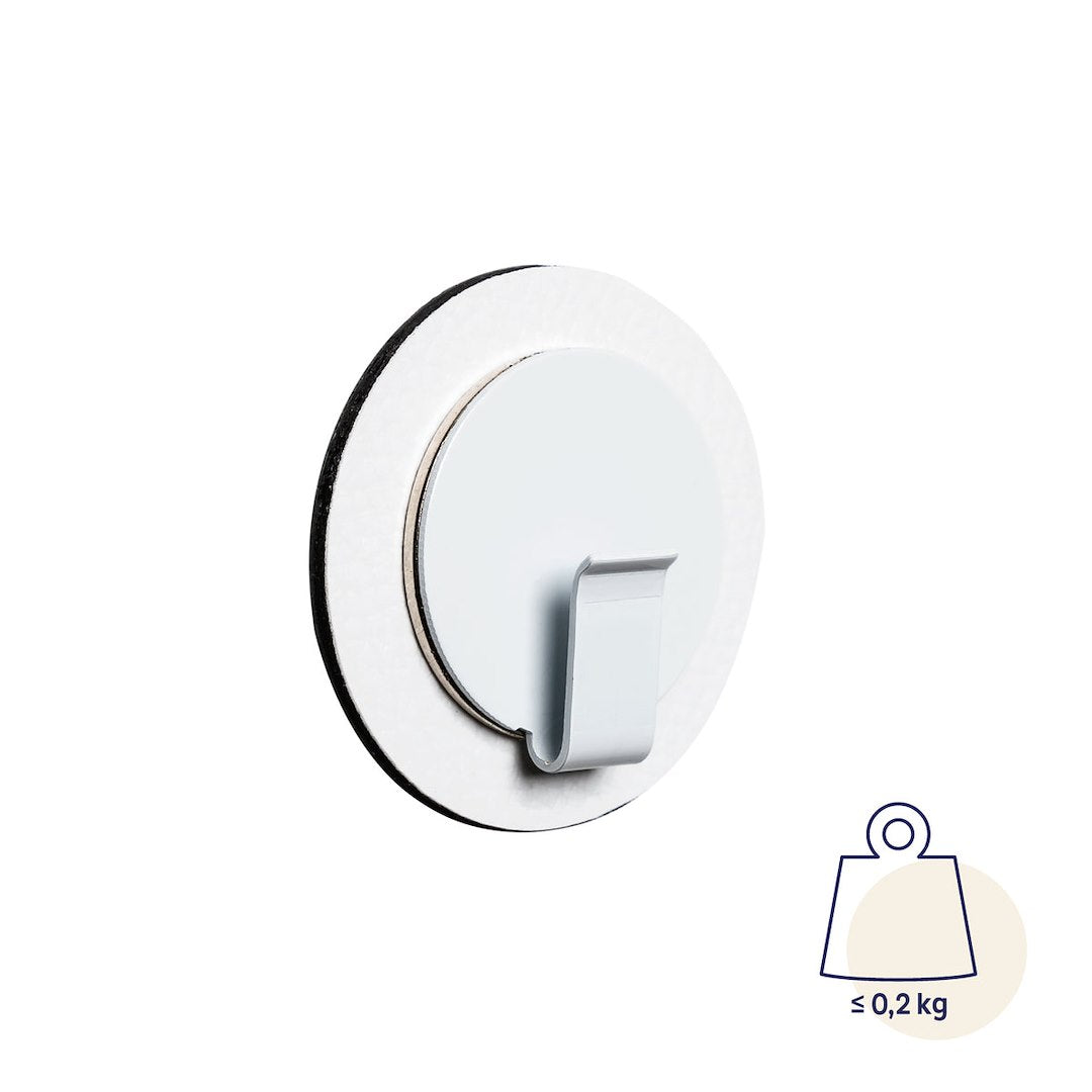 SILWY MAGNET Magnetic Hook Clever White - Versatile Wall Mount with Strong Adhesion