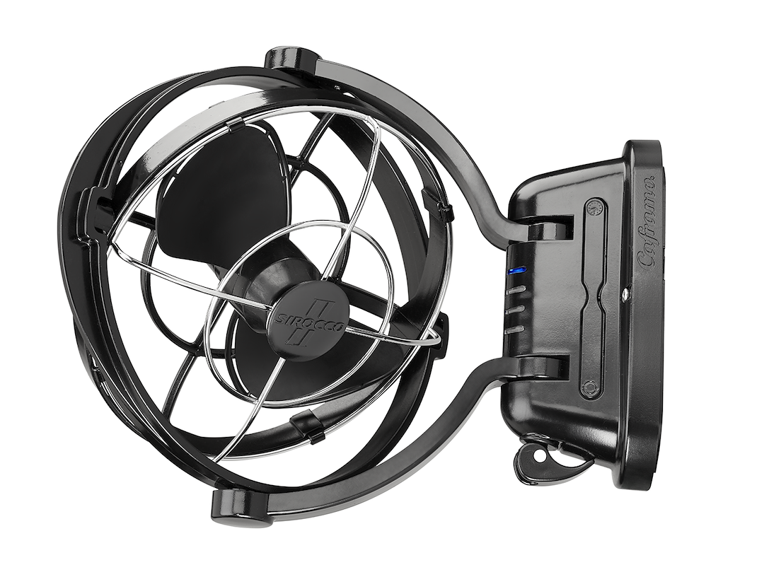 Caframo New Sirocco II 12/24V Gimbal Fan - Reliable Air Circulation for Industrial and Residential Use