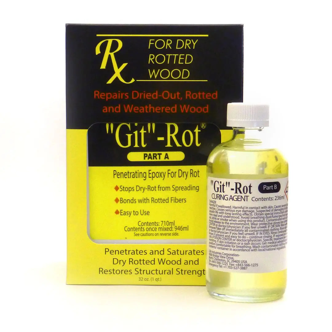 LIFE INDUST. GIT-ROT 32 fl oz Kit - Effective Wood and Metal Restorer