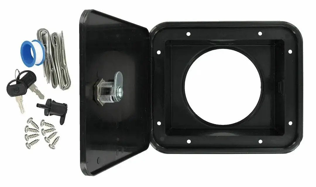 Valterra LLC D040471BKV Black Sewer Hose Hatch for RV and Marine Applications by VALTERRA LLC