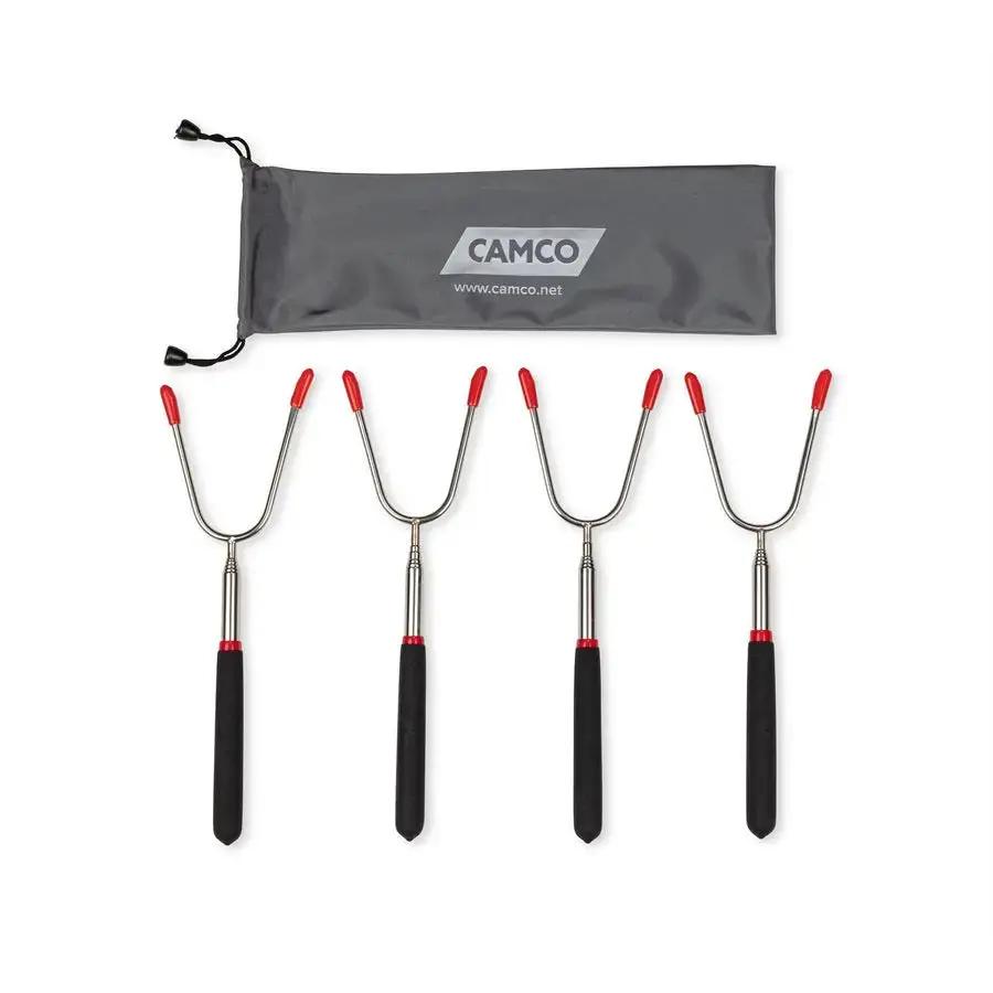 Camco Telescoping Roasting Fork 4-Pack – Adjustable Camping Skewers for Outdoor Cooking by CAMCO