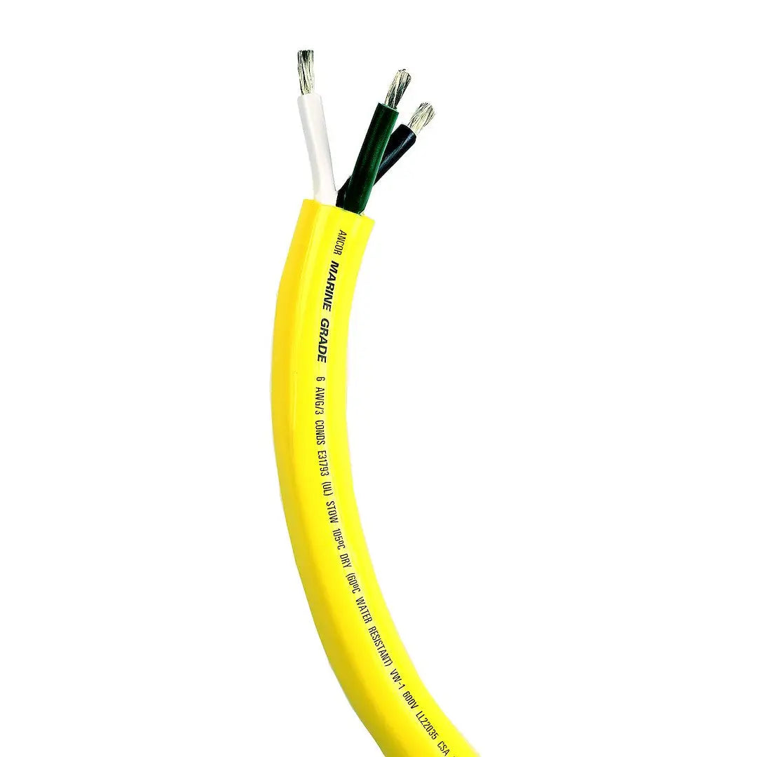 ANCOR 153710 Shore Power Cord, 10/3 STOW Yellow for Marine and Industrial Use