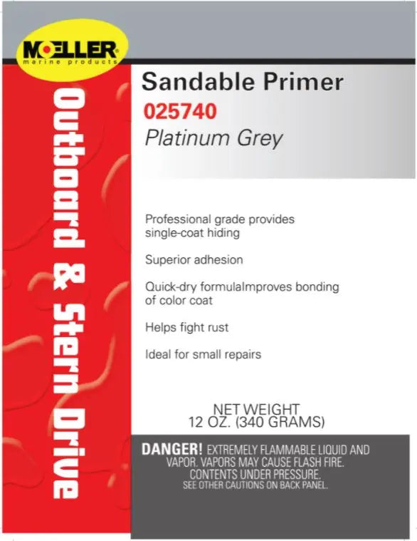 Moeller Sandable Primer Platinum Grey - Part Number 025740