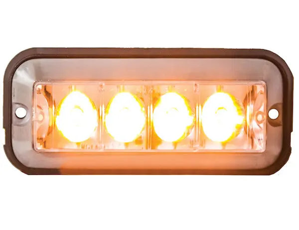 Buyers Prod Light Strobe 4-7/8 inch Rectangular 4-LED Amber Model 8891004