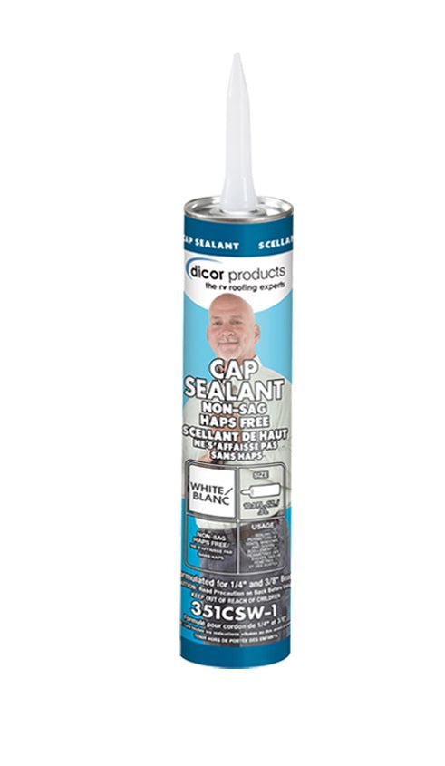 DICOR CORP 351CSW1 White Cap Sealant for Industrial and Commercial Applications