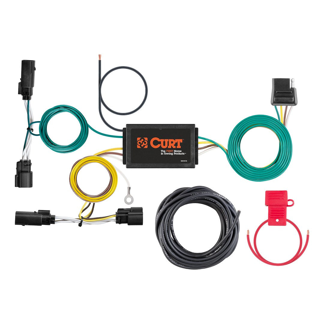 CURT Manufacturing Custom Wiring Harness (4-Way Flat) Part #56432 for Reliable Trailer Connection