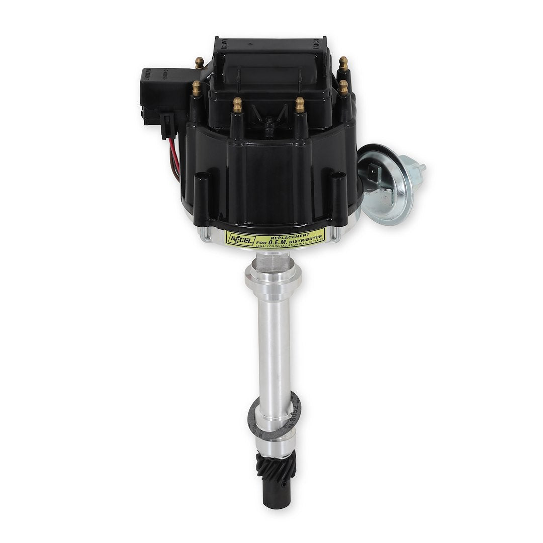 ACCEL 59107CK HEI Distributor with Vacuum Advance and Black Cap for Chevrolet V8